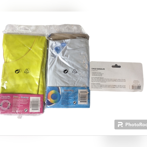 Swim Floaties Ring Goggles Lot Minnie Mouse Inflatable Lot Child and Adult Size - Picture 4 of 5